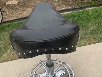 Antique leather saddler stool