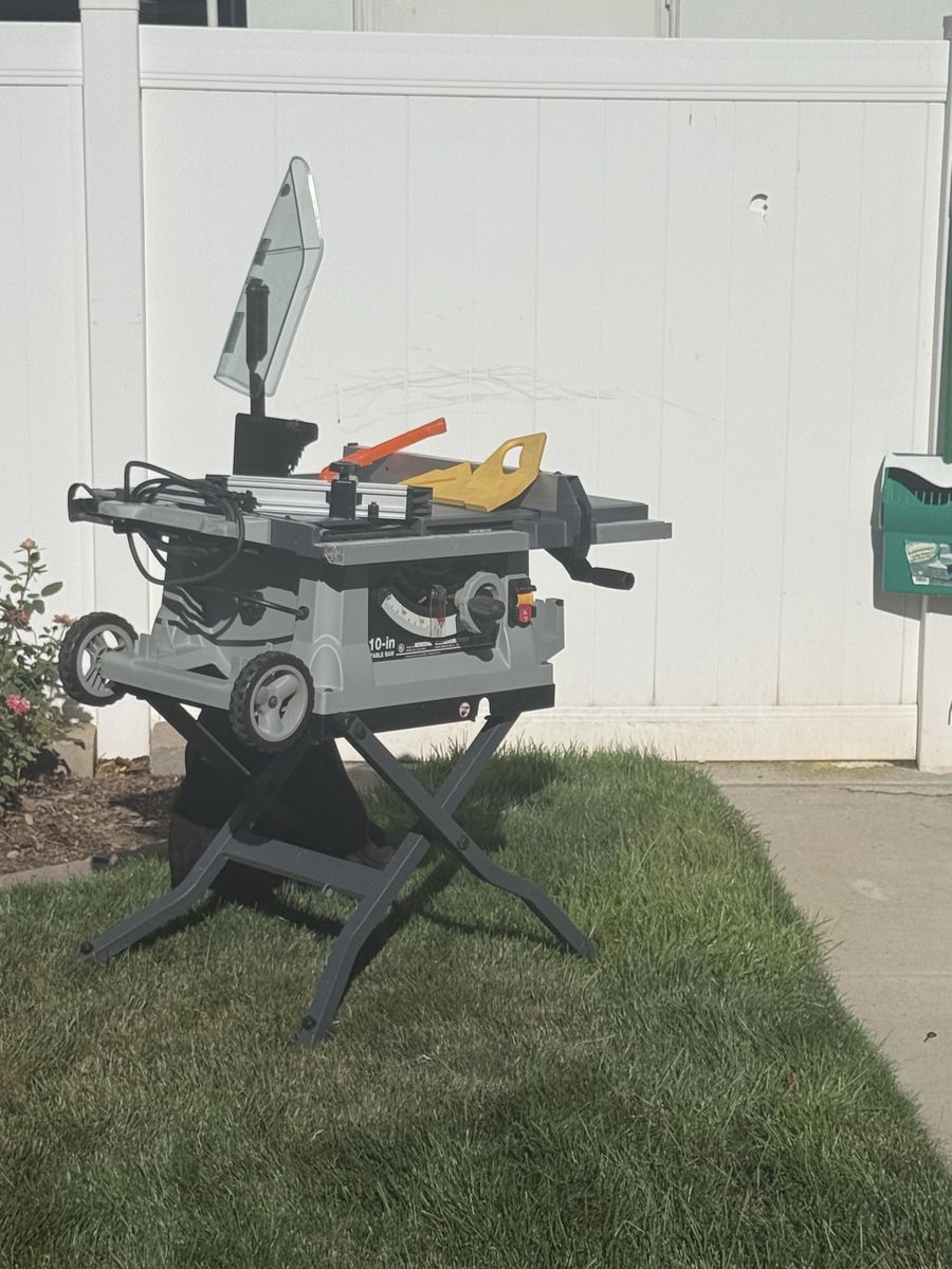 Craftsman 10-inch 15-Amp Portable Table Saw with Stand and Wheels
