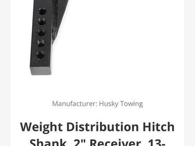 Husky Towing 30859 Weight Distribution Hitch Shank – NEW