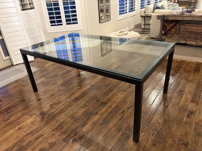 Crate & Barrel Glass Dinning Table!