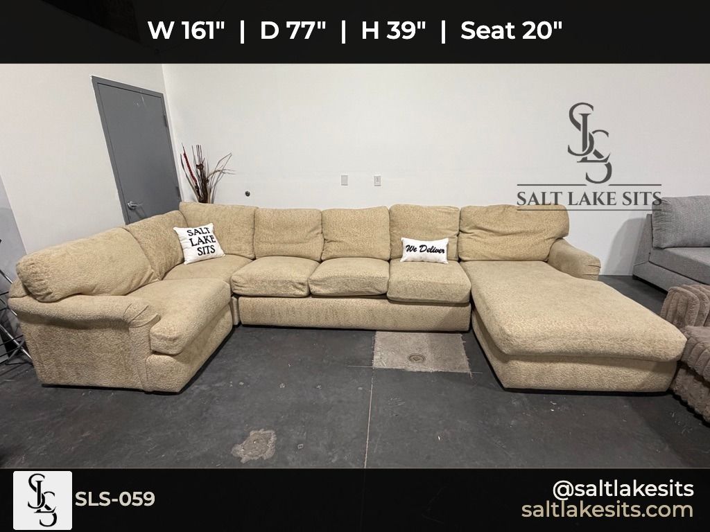 Large Tan Sectional Sofa Couch Delivery