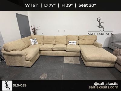 Large Tan Sectional Sofa Couch Delivery