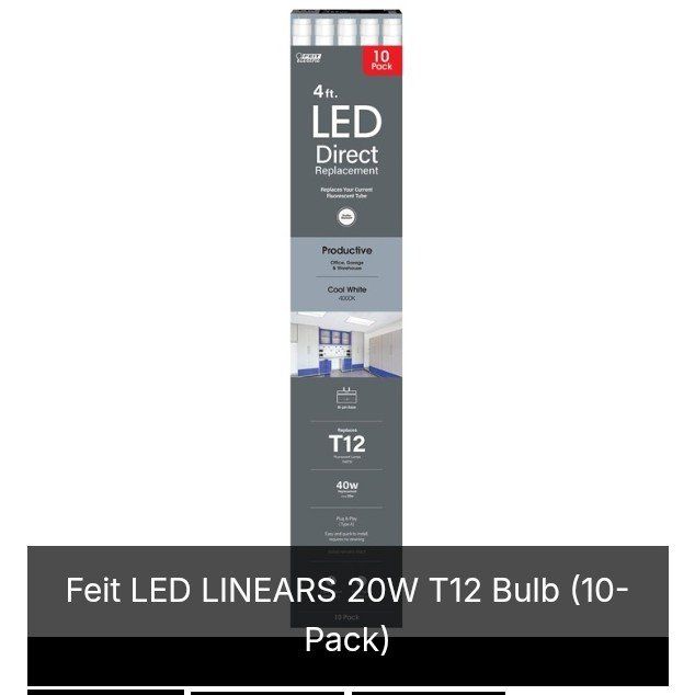10 pack 20 watt T12 LED Linears (NEW)