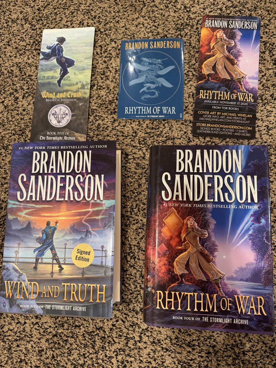 RARE Signed & Numbered Brandon Sanderson Stormlight Archive Books 4 & 5