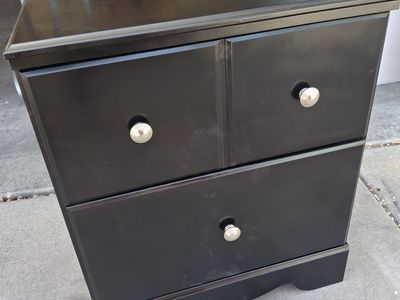 tall all wood black night stand/alay