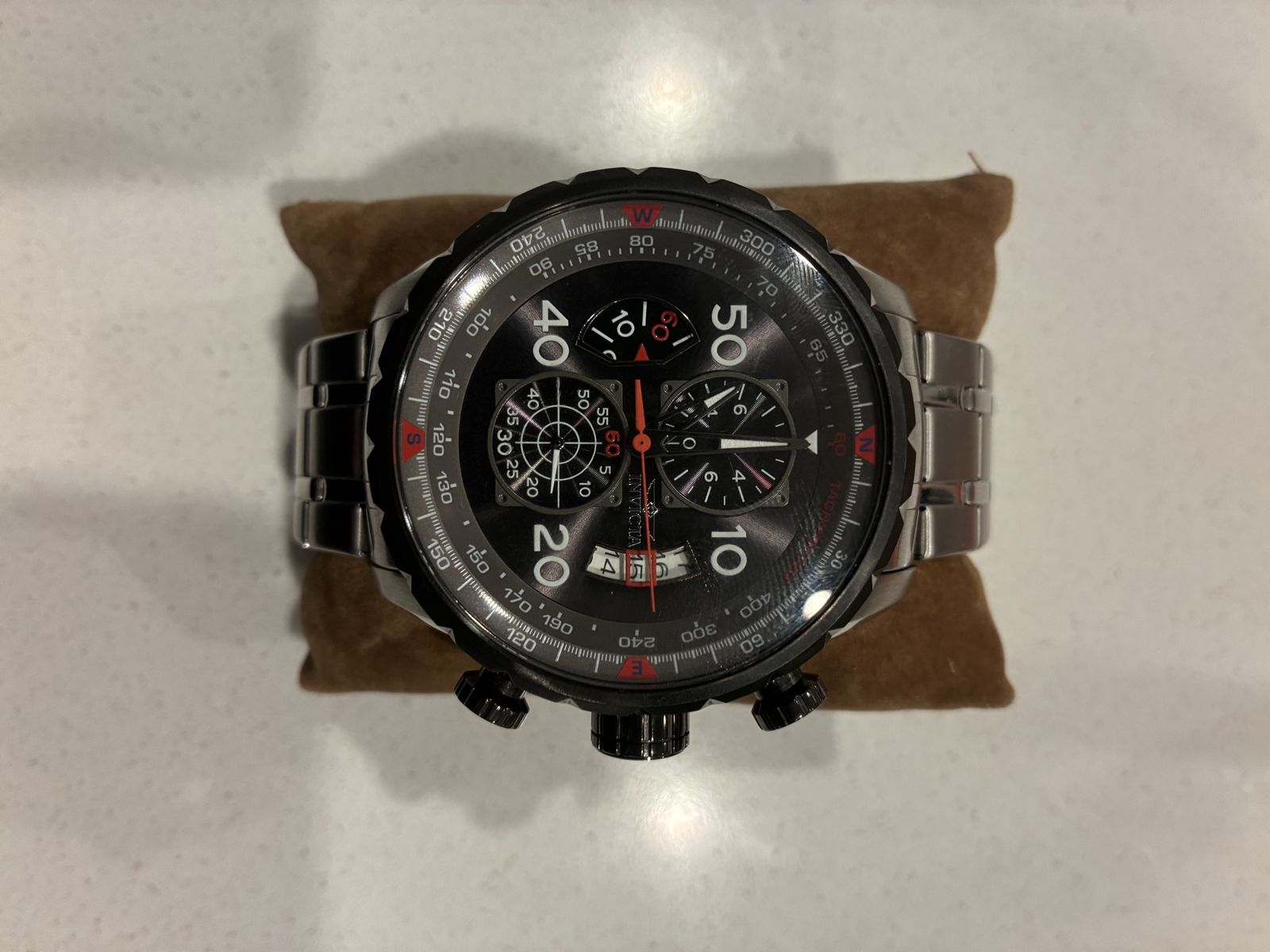 Invicta Chronograph Stainless Steel Men's Watch - Black Dial