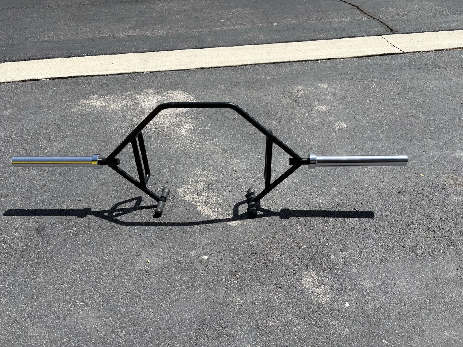 Unbranded Olympic Hex Trap Bar Black/Silver for Deadlifts & Shrugs