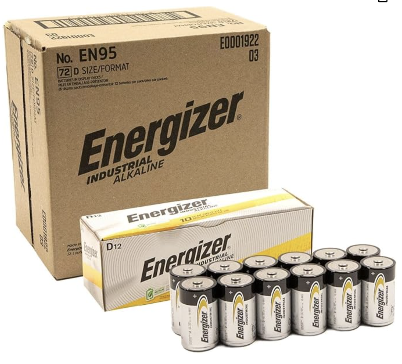Energizer D Industrial Alakaline Batteries