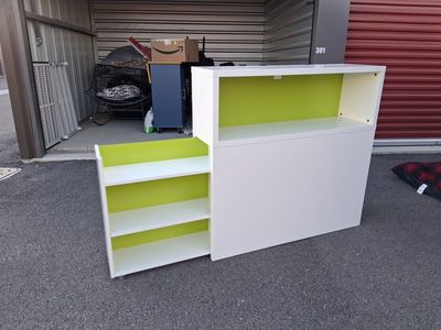 Twin bed backing/bed frame with hidden shelves