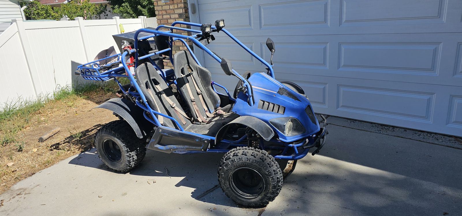 11' x 4' 9" ATV Trailer, + 2 Go Karts + 3 new tires for the blue Kart