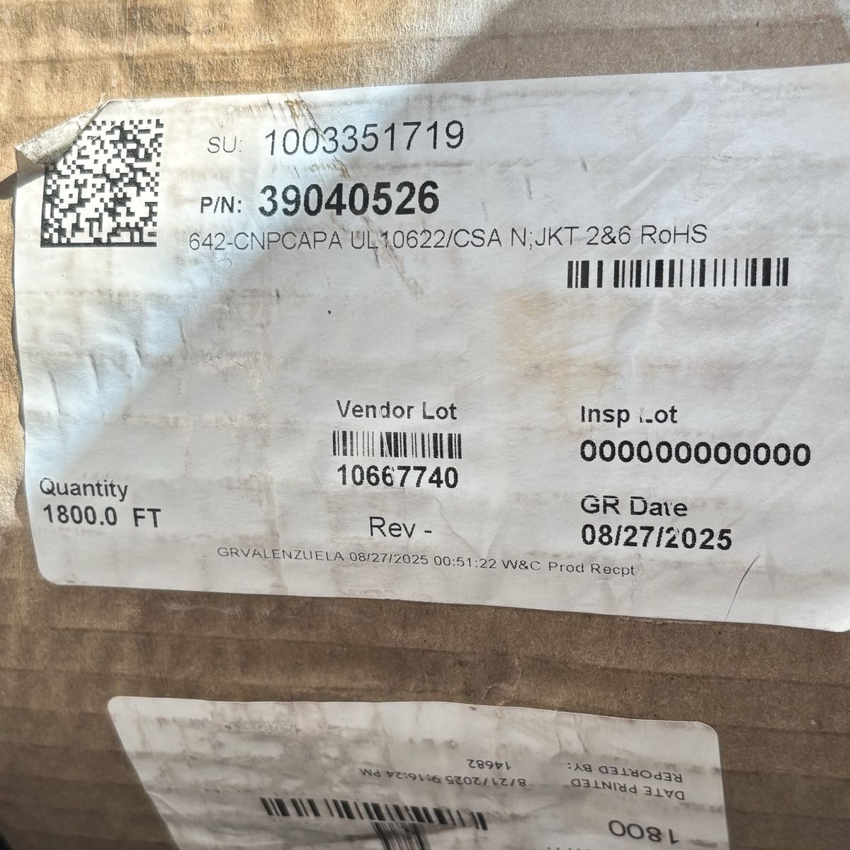 1800ft of cable