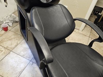 Salon Shampoo Backwash Bowl Sink with Reclining Chair Black and miscellaneous