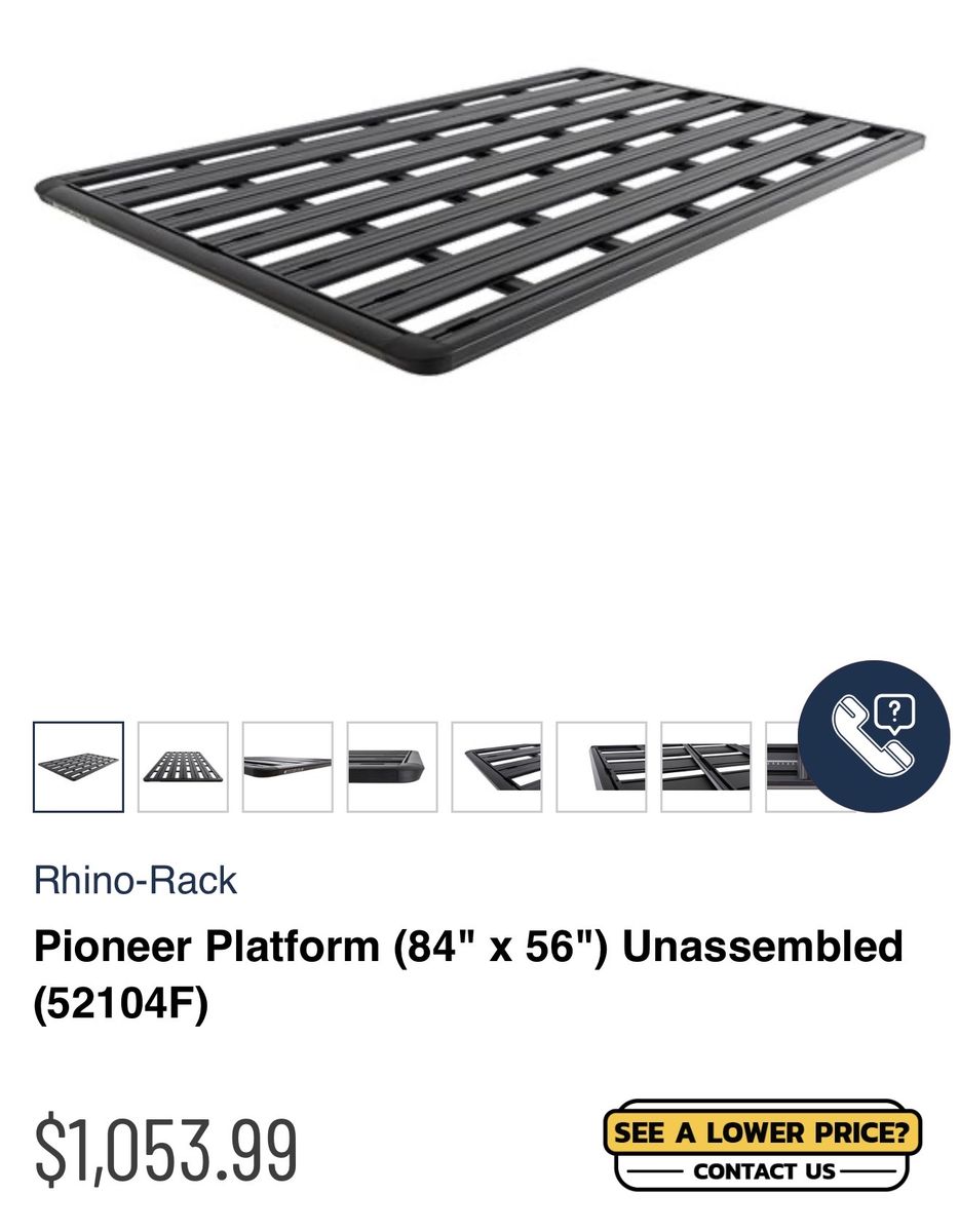 Rhino Rack Pioneer Roof Rack Platform 84 X 56