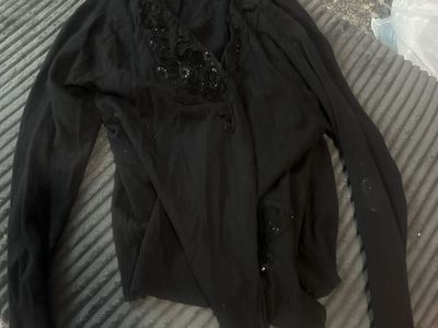 Lane Bryant Black Sequin Embellished Long Sleeve Top Size 18/20