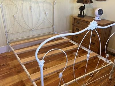 Vintage Iron Twin Bed with box and mattress