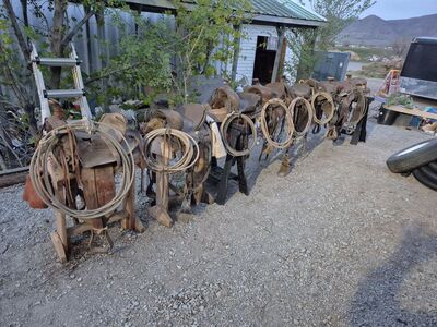 Old Saddles With Lariat's For Decoration for Sale