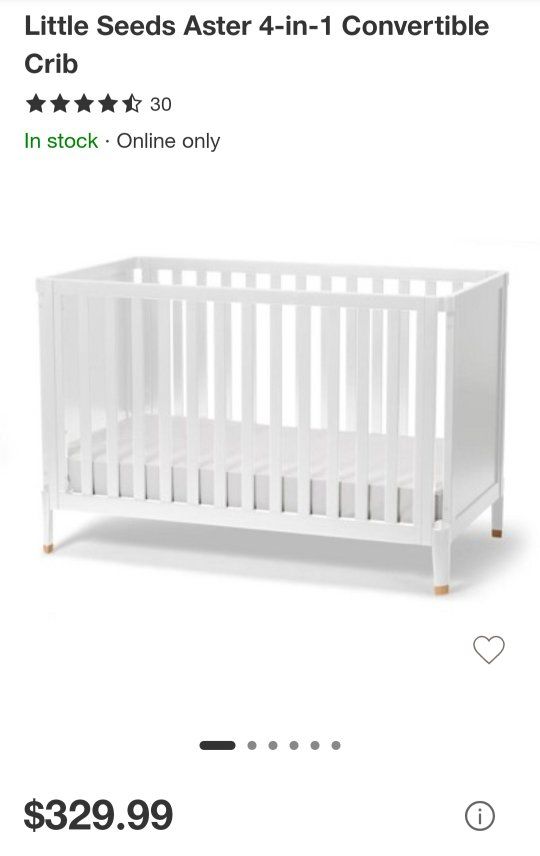 BNIB Little Seeds Aster 4-in-1 Convertible Crib