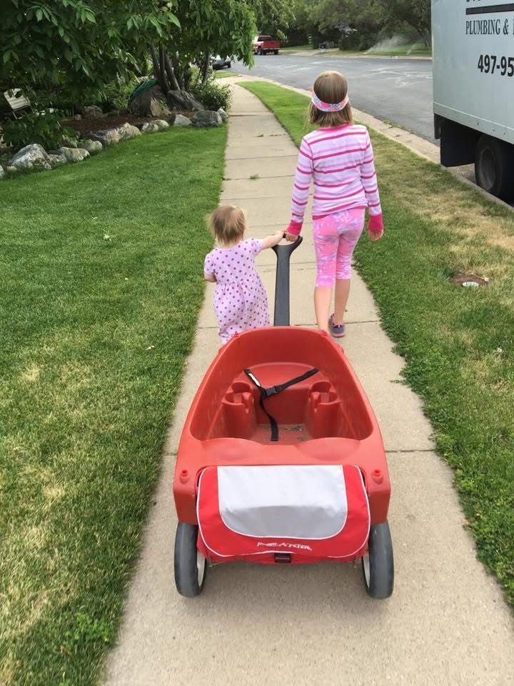 Radio Flyer Triple Play Wagon, 3-Seater, Red with Canopy - Good Condition