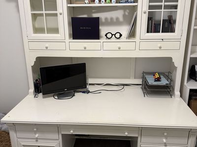 Solid Wood Desk with Hutch