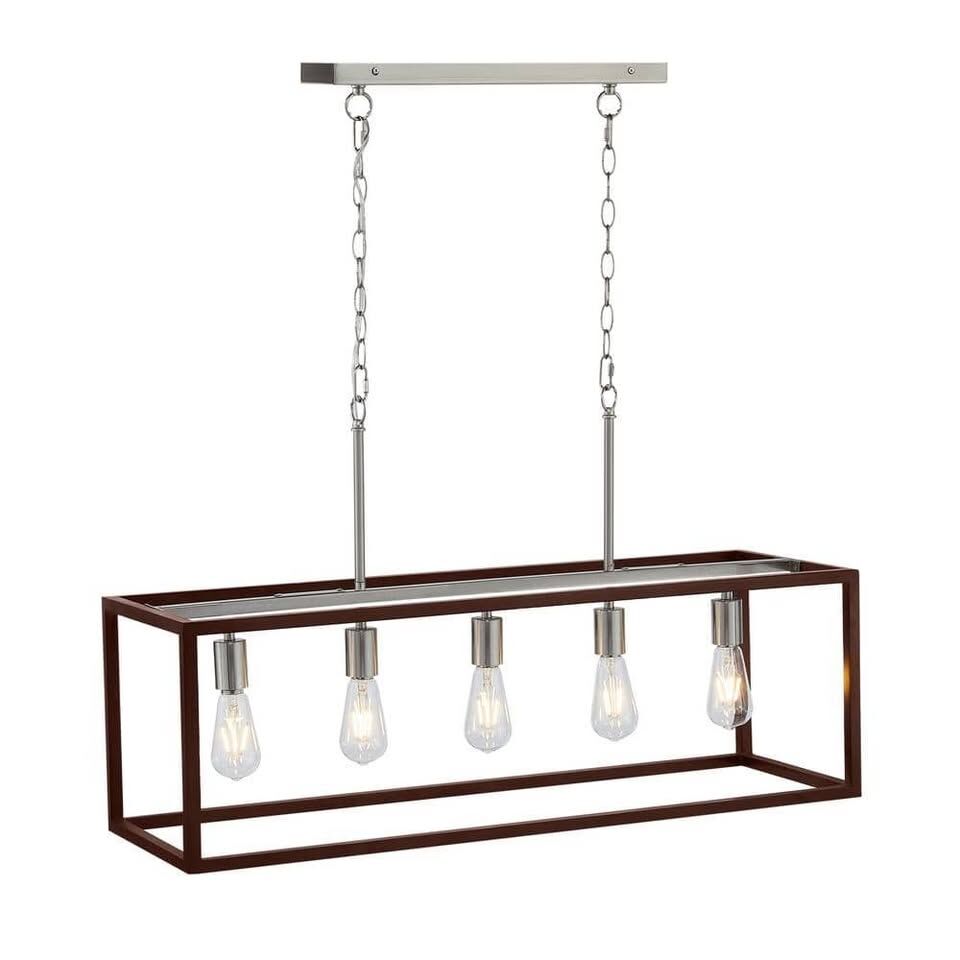 5-Light Industrial Ceiling Chandelier Light Kitchen Island Pendant Fixture