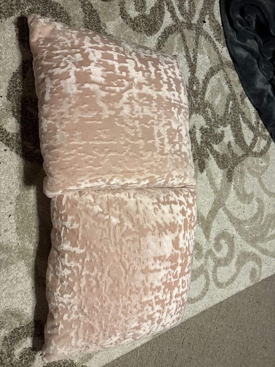 Luxurious Pink Crushed Velvet Decorative Throw Pillow (2)