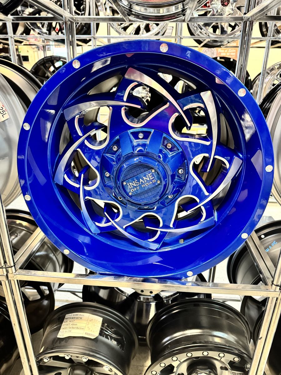 Insane Off Road 20x10 Candy Blue Milled Wheel -12mm Offset 6x135/139.7 lug pattern brand.