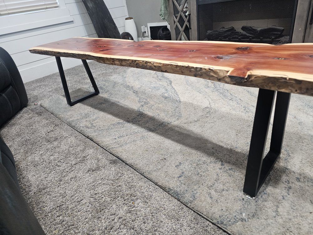 cedar bench live edge natraul finish