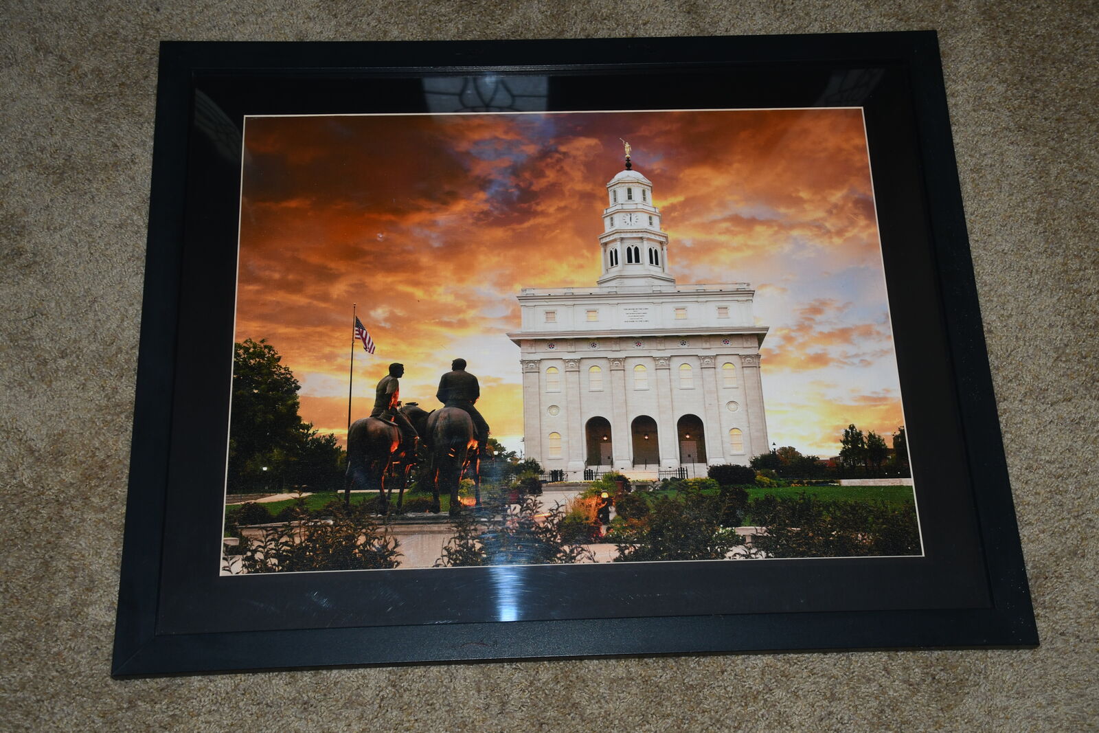 LARGE "NAUVOO TEMPLE" PICTURE ~ 24" x 30" FRAMED ~ VERY NICE!