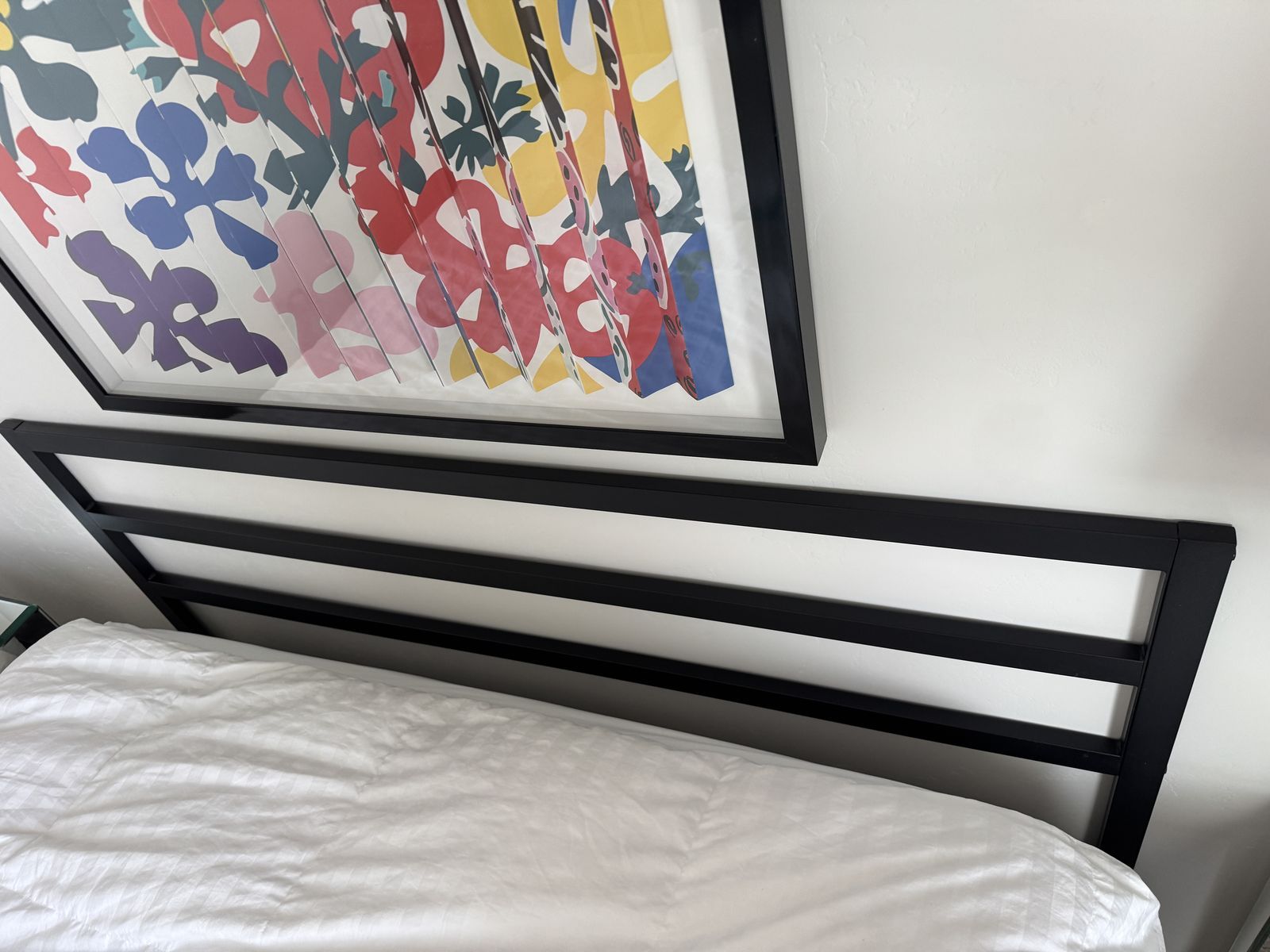FREE: Black Metal Queen Headboard - Minimalist Design