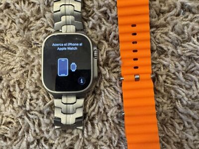 Apple Watch Ultra 2 With Titianiam And Orange Band