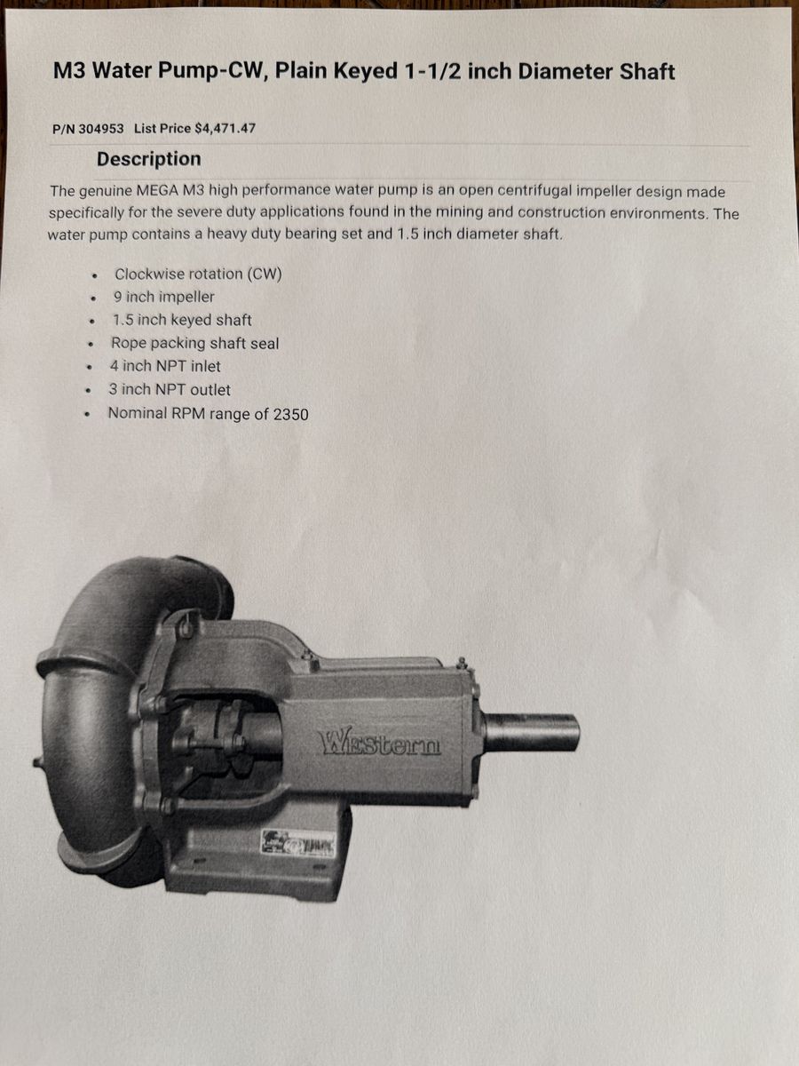 Mega Corp. M3 water pump