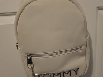 Tommy Hilfiger Women's Cream Faux Leather Mini Backpack NWT