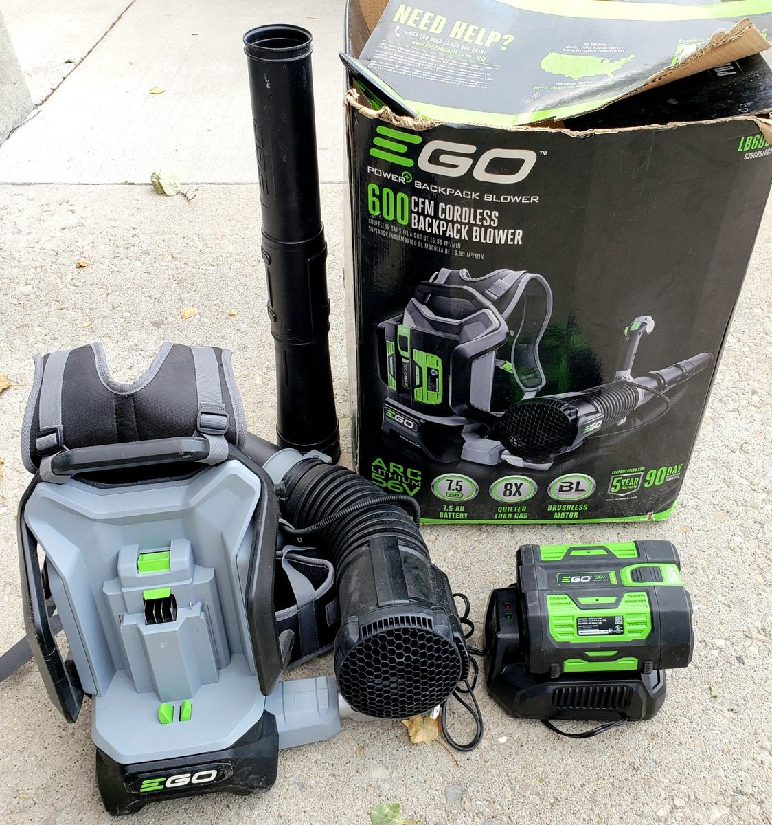 EGO LB6000 600 CFM Cordless 56V ARC Lithium-ion Backpack Blower w/ 7.5Ah Battery