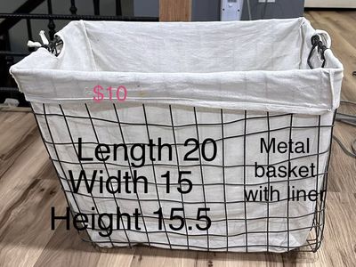 Metal Basket With Liner