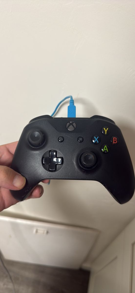 Microsoft Xbox One Wireless Controller - Black with Blue USB Cable