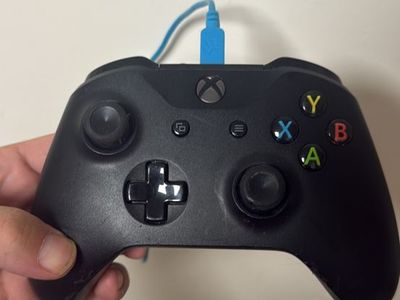 Microsoft Xbox One Wireless Controller - Black with Blue USB Cable