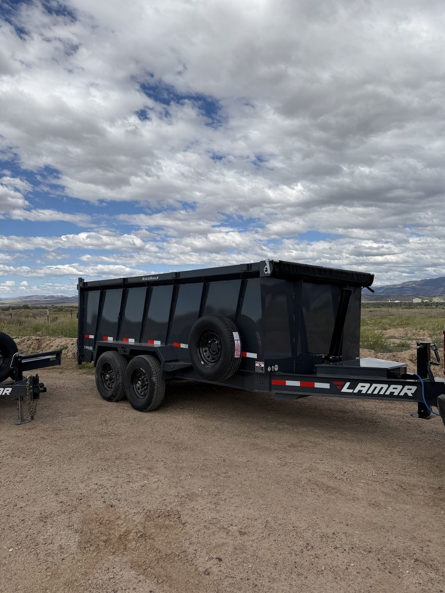 7x14 Dump Trailer 48” wall 15kgvwr Rent