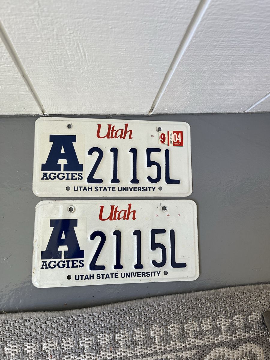 2004 Utah aggies license plates