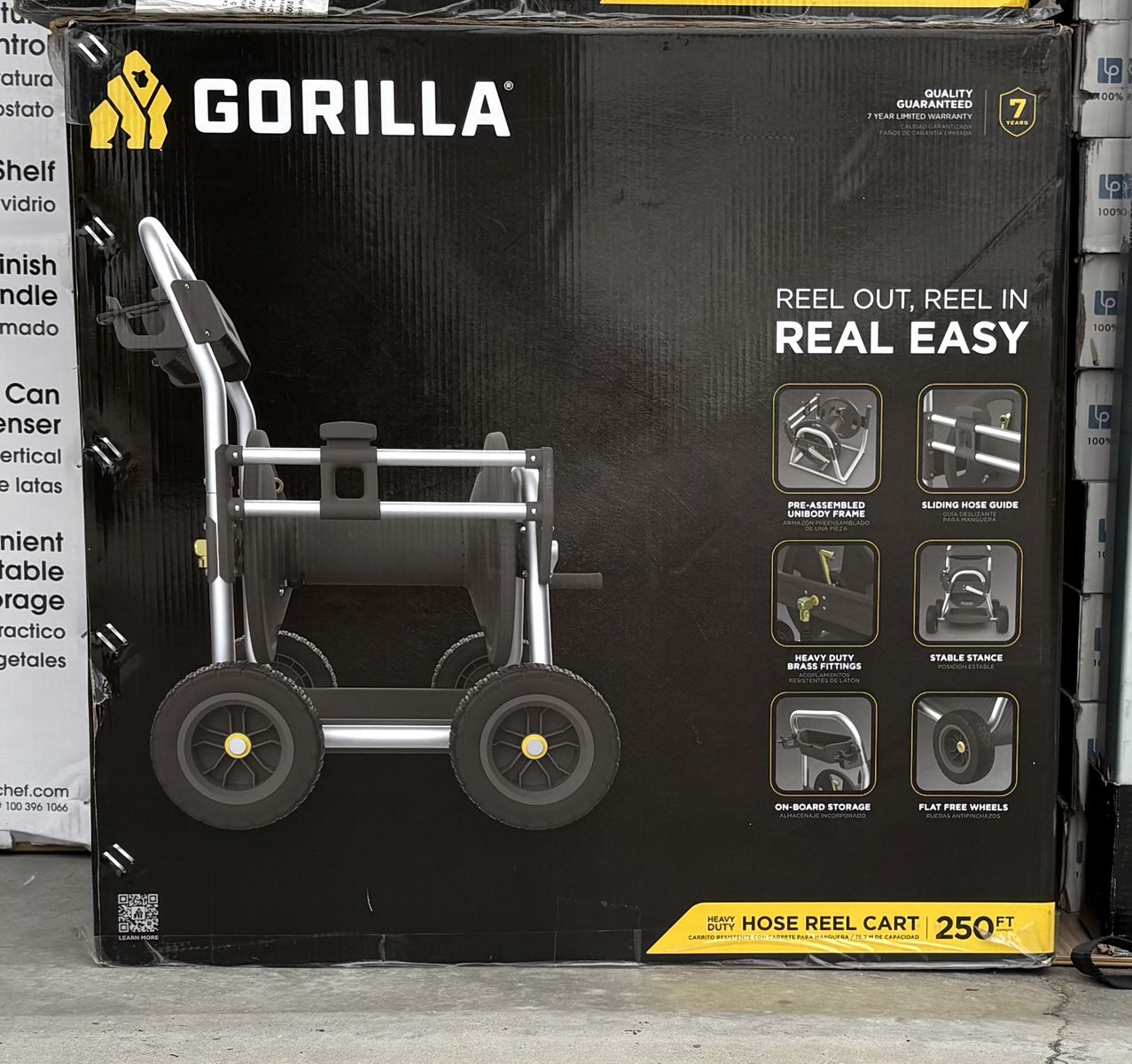 NEW Gorilla 250 ft Aluminum Heavy-Duty Hose Reel Cart