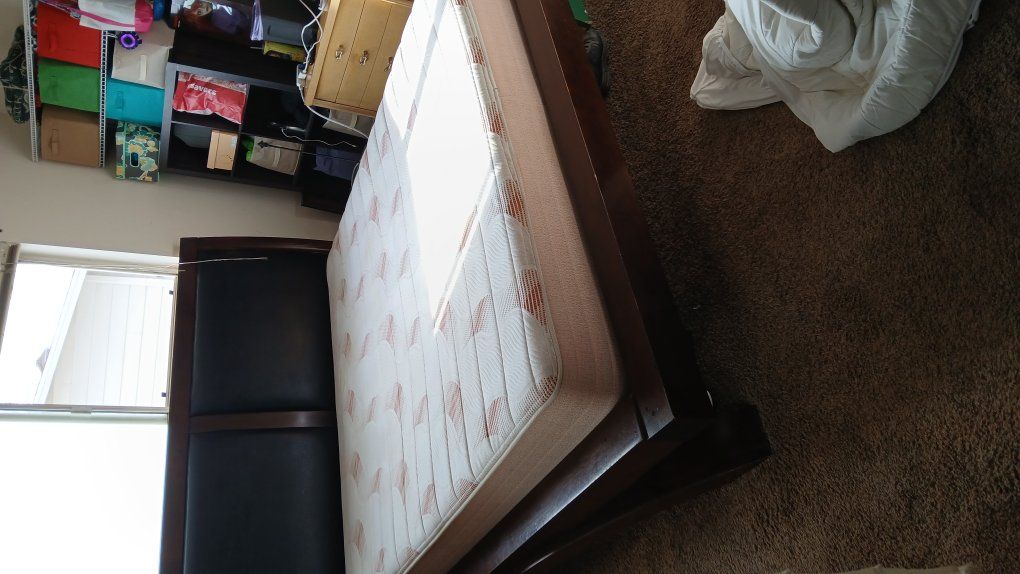 king bed frame and mattress