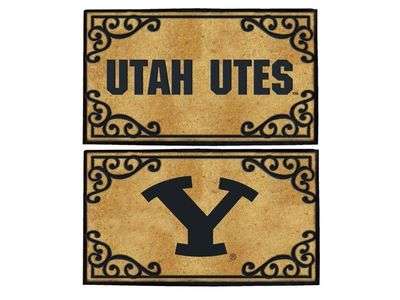 Coir Doormat 36" x 24" Brigham Young University BYU Cougers or University of Utah UofU Utes