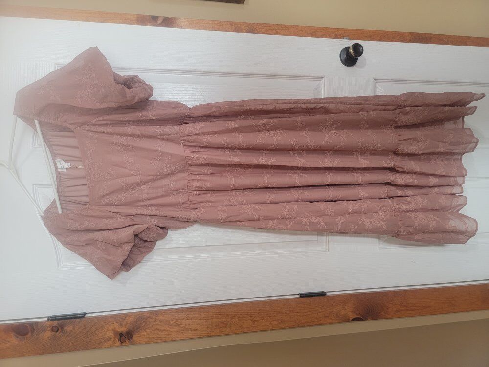 Brand new mauve embroidered dress