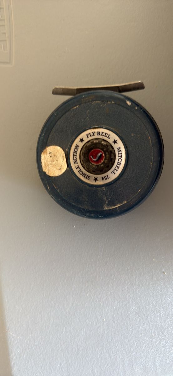 Vintage Mitchell 754 Single Action Fly Fishing Reel - Blue - Used Condition