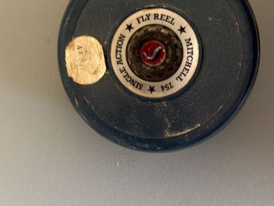 Vintage Mitchell 754 Single Action Fly Fishing Reel - Blue - Used Condition