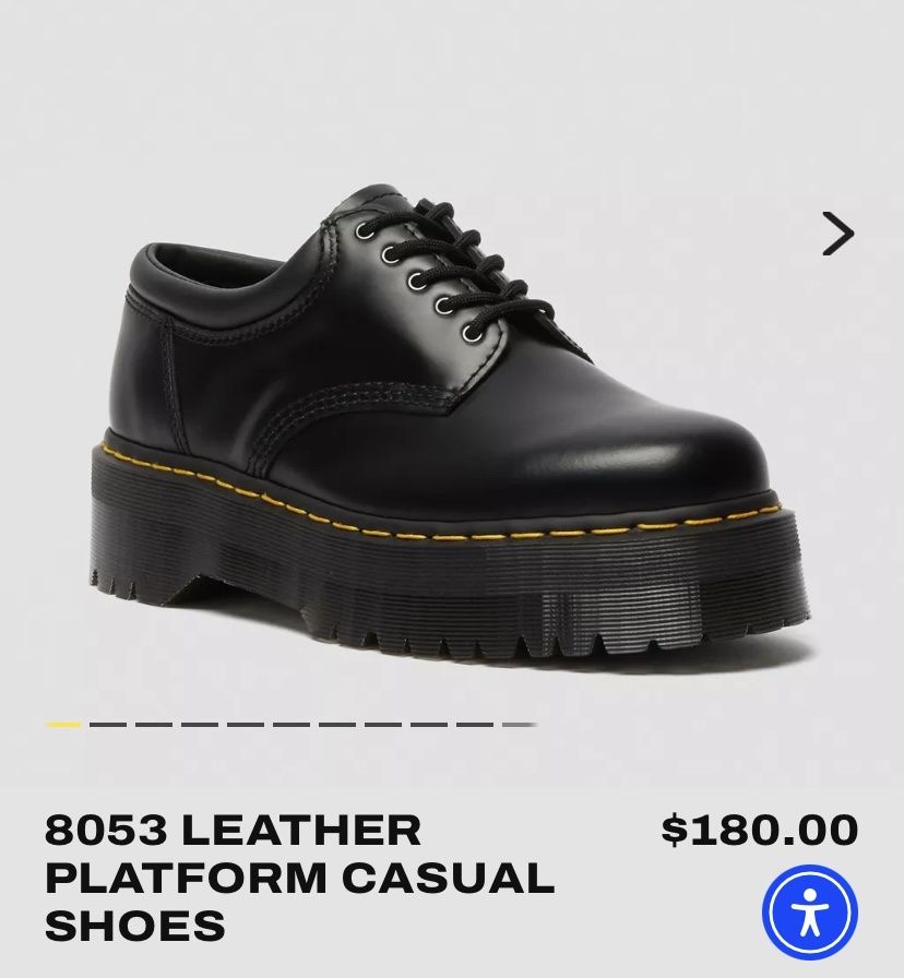 Dr. Martens 8053 Quad Black Leather Platform Casual Shoes - US Women's 7