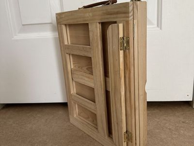 Wooden Tabletop Easel Box with Art Storage