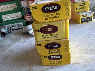 Speer 25 Cal .257" Dia 120 Gr Spitzer Bullets Reloading Lot