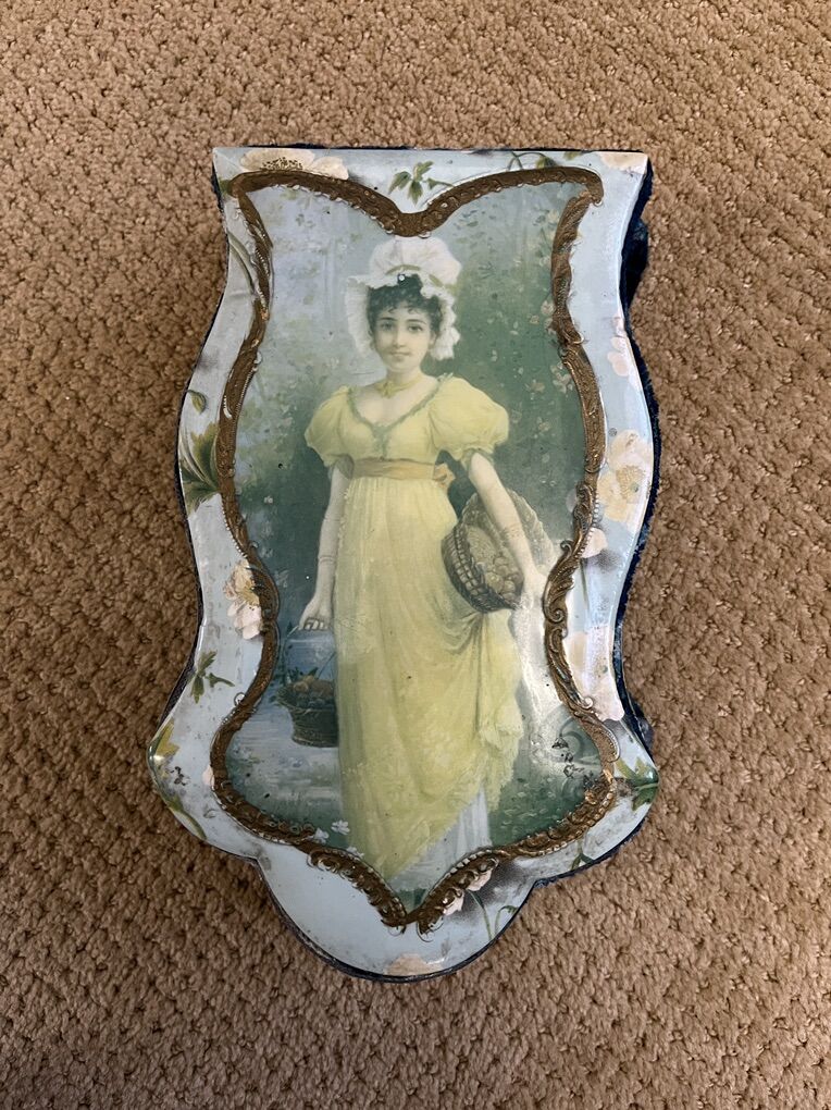 Victorian Era Celluloid Lady's Vanity Dresser Box -Antique