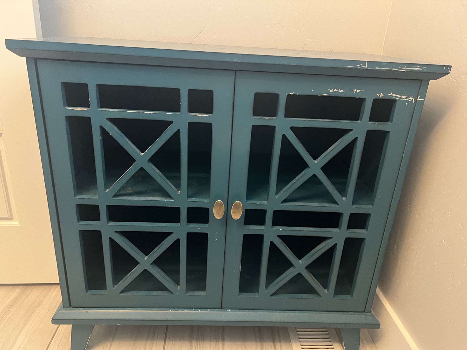 Teal cabinet