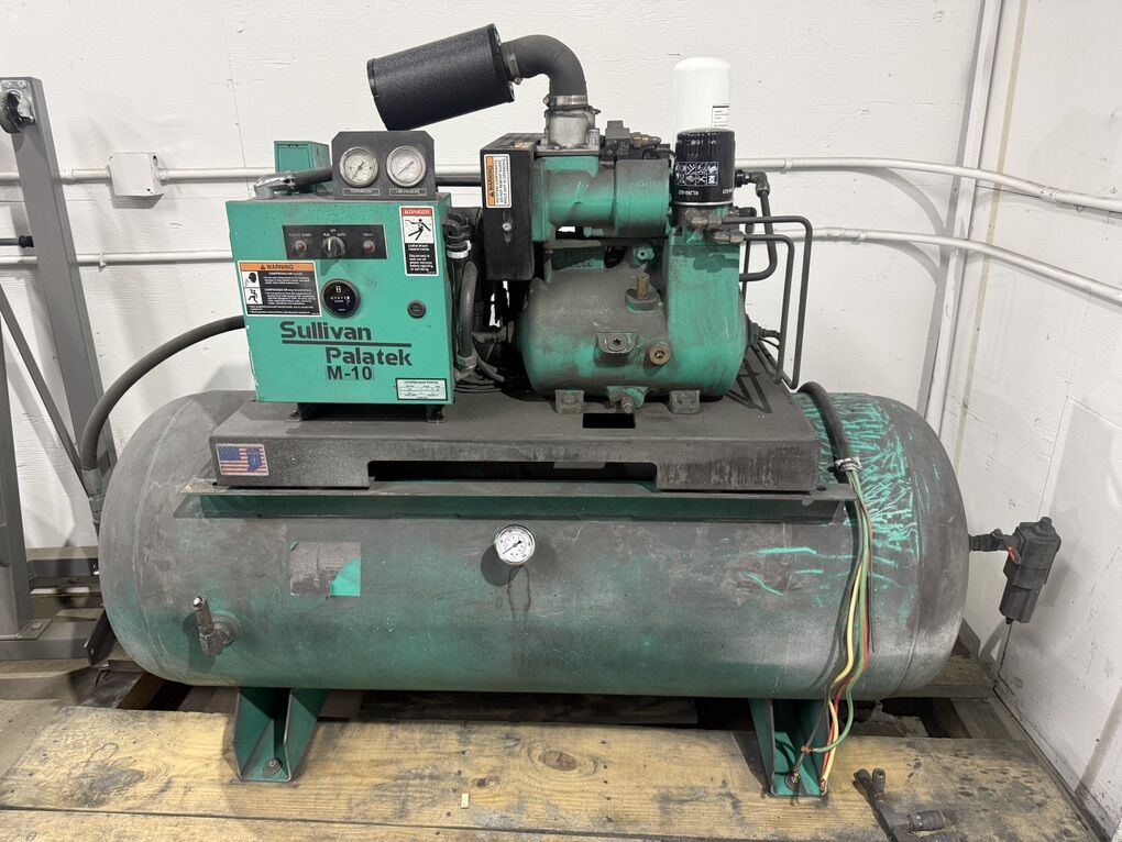 Sullivan 10HP Rotary Screw Compressor 120 Gallon
